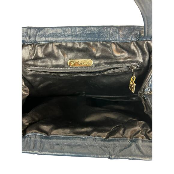 Anne Klein Navy blue vintage purse handbag 80s Calderon Retro - Picture 8 of 12